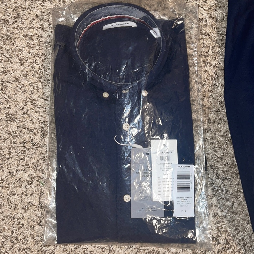 Jack & Jones Men’s slim fit linen dress shirt